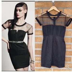 NWT The Kooples Mesh Overlay Bustier dress sz 36 (S)
